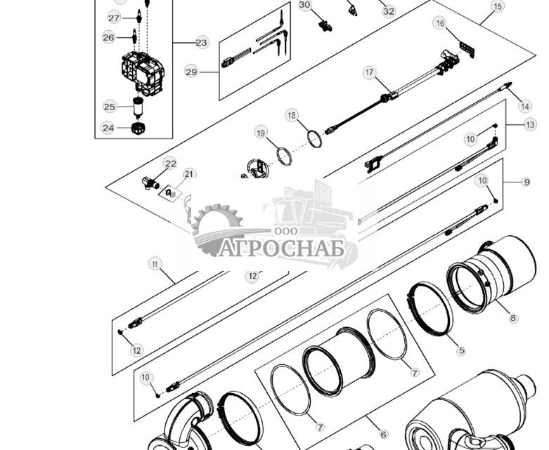 61FV Дополнительная обработка, выхлопная система (W450, W550, T550 Combine) ( - XXXXXX) - ST861963 1010.jpg